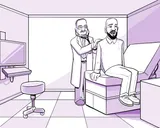 El padre de Nia se hace un chequeo médico.