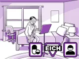 Nia toca el saxofón sola en su habitación.