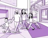Nia y su familia entran en el hospital.