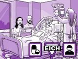 Nia en una cama de hospital con síntomas de la EICH.