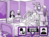Nia dans son lit d’hôpital avec des symptômes de GVH.