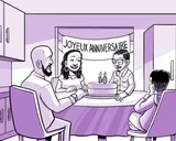 La famille de Nia fête ses 14 ans.