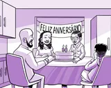 A família de Nia comemora o 14.º aniversário dela.