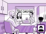 La familia de Nia celebra el cumpleaños número 14 de Nia.