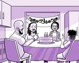 تحتفل عائلة نيا بعيد ميلادها الخامس عشر.