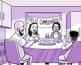 La familia de Nia celebra el cumpleaños número 15 de Nia.