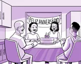 A família de Nia comemora o 24.º aniversário dela.