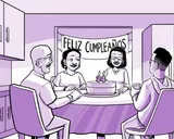 La familia de Nia celebra el cumpleaños número 24 de Nia.