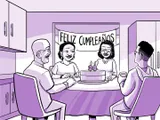 La familia de Nia celebra el cumpleaños número 24 de Nia.