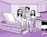 A Nia le extraen sangre para un análisis.