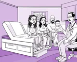 El médico de Nia habla con la familia.