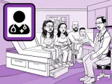 El médico de Nia habla con la familia.