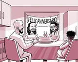 A família de Nia comemora o 14.º aniversário dela.