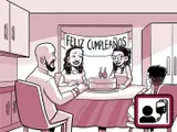 La familia de Nia celebra el cumpleaños número 14 de Nia.