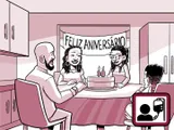 A família de Nia comemora o 14.º aniversário dela.