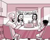 La familia de Nia celebra el cumpleaños número 15 de Nia.