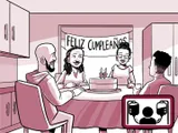 La familia de Nia celebra el cumpleaños número 19 de Nia.