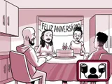 A família de Nia comemora o 19.º aniversário dela.