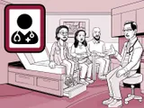 El médico de Nia hablando con la familia sobre los resultados de las pruebas.