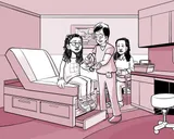 A Nia le extraen sangre para un análisis.