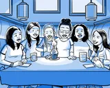Nia celebra su cumpleaños número 19 con amigos en un restaurante.