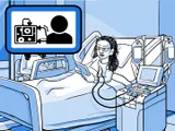 Nia en el hospital conectada a una máquina.