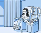 A Nia le hacen una transfusión de sangre.