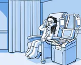 A Nia le hacen una transfusión de sangre.