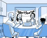 تحتفل عائلة نيا بعيد ميلادها الخامس عشر.