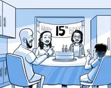 Nia's family celebrates Nia's 15th birthday.