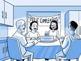 La familia de Nia celebra el cumpleaños número 24 de Nia.