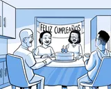 La familia de Nia celebra el cumpleaños número 24 de Nia.