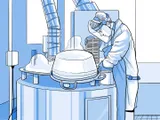 Técnico de laboratorio introduciendo células en el congelador.