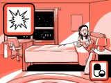 Nia sufre una crisis de dolor en el dormitorio por la noche.
