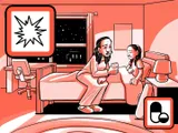 Nia sufre una crisis de dolor en el dormitorio por la noche.