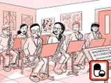 Nia toca el saxofón en una banda de jazz.