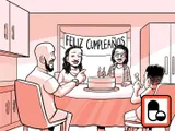 La familia de Nia celebra el cumpleaños número 15 de Nia.