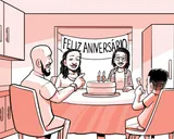 A família de Nia comemora o 15.º aniversário dela.