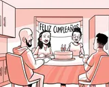 La familia de Nia celebra el cumpleaños número 19 de Nia.