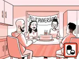 A família de Nia comemora o 19.º aniversário dela.